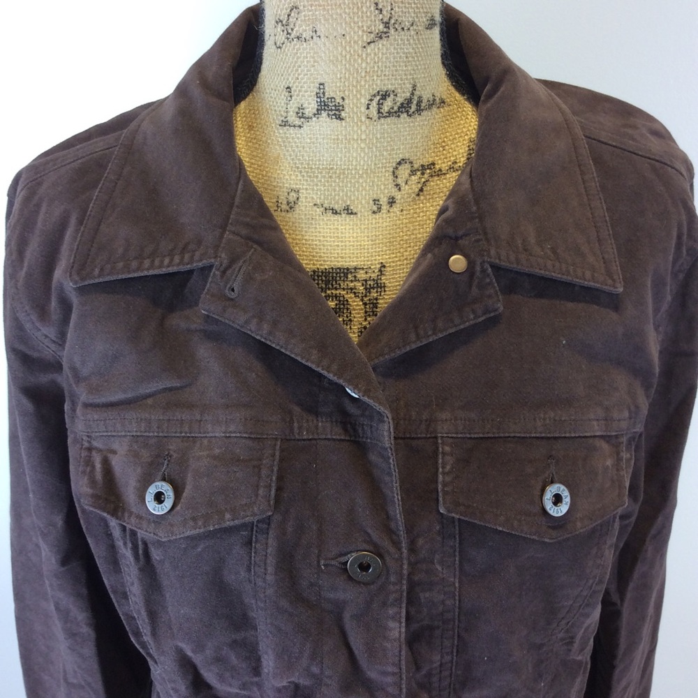 L.L. Bean Velvet Button Front Collared Jacket - image 5